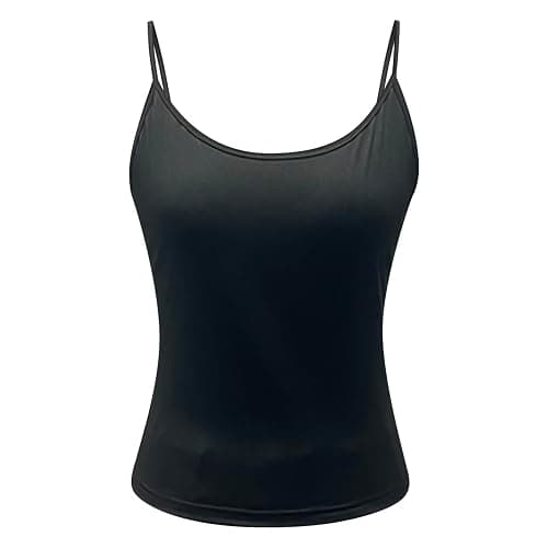Women's Basic Double Lined Scoop Neck Tank Tops Adjustable Cami Tank Summer Sleeveless Tops 2025 New thumbnail 5