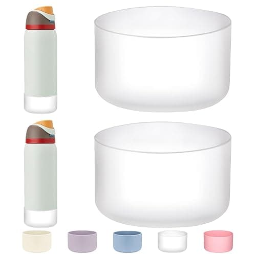WK IEASON 2Pcs Silicone Water Bottle Boot for Owala 32oz, Protective Flask Bottom Cover Base for Owala FreeSip Twist and Flip Flask Bottles (Clearx2, 32OZ) - Image 1