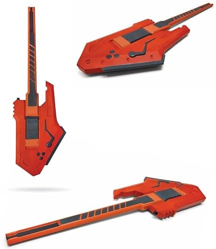 35.5” Death Electric Higgs Guitar Foam Laser Sword Weapon Replica Prop Display Perfect for Collectible Halloween Cosplay & Decoration Gift, Lightweight, and Convention-Safe Red - Image 1
