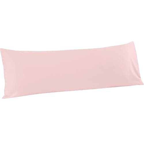 FLXXIE Body Pillow Cover - Super Soft Microfiber 20x54 Body Pillow Case - Envelope Closure, Wrinkle, Stain Resistant Blush Pink Body Pillowcase, 20x54, Blush Pink - Image 1