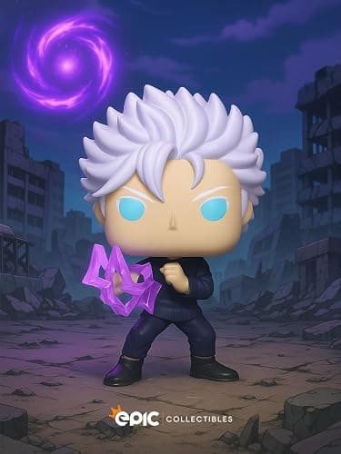 Epic Collectibles Pop Anime: Jujitsu Kaisen (JJK) - Satoru Gojo Unmasked with Hollow Purple Exclusive Vinyl Figure Included with Box Protector Compatible for Funko thumbnail 2