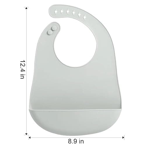 PandaEar 3 Pack Silicone Baby Bibs Cute Super Thin Light Weight Feeding Bibs for Babies & Toddlers, Waterproof Adjustable Soft Silicone Bibs with Food Catcher Pocket, Unisex, Non Messy thumbnail 3