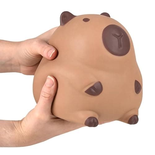 Jumbo 5.75" Capybara Doh Filled Squishy Squeeze Stress Ball Soft Doh Filling - Sensory, Fidget Toy - Image 1