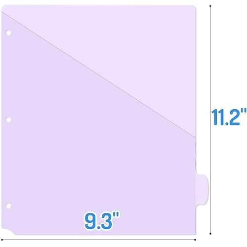 Forvencer 8 Count Dividers with Two Pockets, 8 tab Binder Dividers for 3 Ring Binder Organizer, Binder Divider with Tabs for School Office and Home Organization, Multicolor, 1 Set thumbnail 2