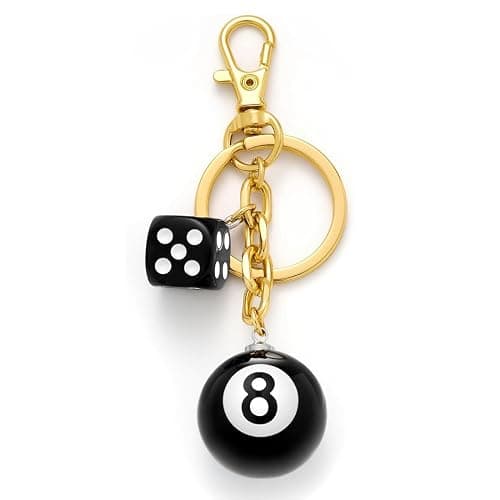 Meimimix 8 Ball Dice Charm Keychain Y2K Aesthetic Key Chain for Women Men Cute Bag Purse Handbag Accessories - Image 1