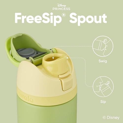 Owala Disney Princess FreeSip Insulated Stainless Steel Water Bottle with Straw for Sports and Travel, BPA-Free Sports Water Bottle, 24 oz, Tiana thumbnail 2