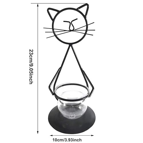 Marbrasse Desktop Glass Planter Vase Holder, Modern Creative Cat Plant Terrarium Metal Stand for Hydroponics Plants Home Garden Wedding Decoration Outdoor Planter Ideas (Style 2) thumbnail 3