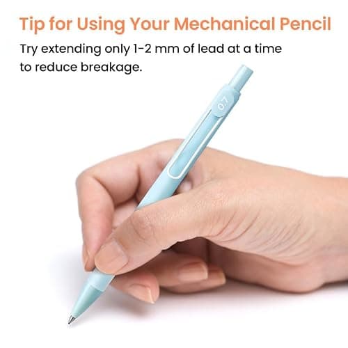 Cute Mechanical Pencil Set, 4 Pcs Pastel Mechanical Pencils 0.7 & 0.5mm with 4 Tube Leads Refills, 3 Erases & 1 Box Eraser Refills, Aesthetic pencils for Girl Boy, Back to School Supplies-Pastel - Retractable thumbnail 7
