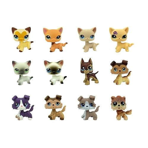 Cat Pack Dog Collie Great Dane Dachshund Cocker Spaniel Mini Pet Toys Sets Animal Figures Collection 2Pcs Random Styles thumbnail 2