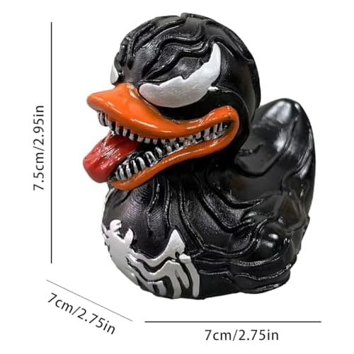 Shilkare Resin Alien Duck, Unique Gothic Gifts & Collectibles, Dark Resin Duck Rubber Novelty Ornament Decorative Duck Figurine for Desktop Home Office Halloween Decor (A) thumbnail 4