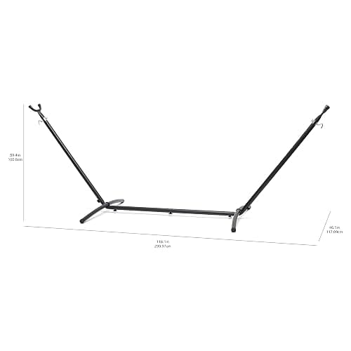 Amazon Basics 2 Person Heavy Duty Portable Sturdy Hammock Stand for Outside, Easy Assembly, Includes Carrying Case, 9 foot, Black thumbnail 6