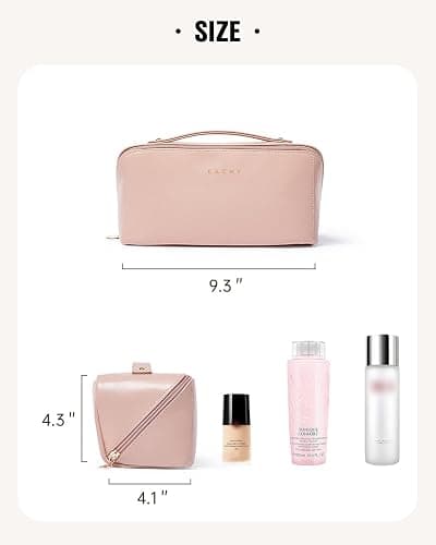 EACHY Travel Makeup Bag,Large Capacity Cosmetic Bags for Women,Waterproof Portable Pouch Open Flat Toiletry Bag Pattern Makeup Bag thumbnail 6