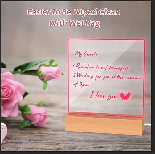 Gifts for Women Men Girls-Personalized DIY Night Light Message Board with Erasable Pen,Room/Home/Office Décor,Best Gift for Mother's Day/Father'sday/Birthday/Wedding/Anniversary thumbnail 4