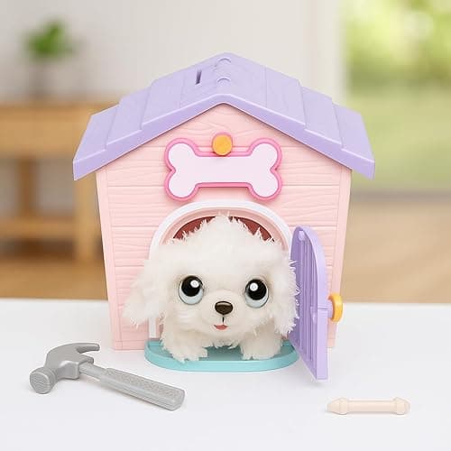 Little Live Pets My Puppy's Home Mini Playset, Pink, Play Dog with Building Dog House Toys, Customizable Puppy Plush Toy for Kids of Ages 5+ thumbnail 3