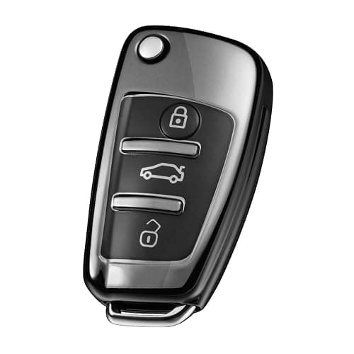 ELOHEI for Audi Key Fob Cover Case, Premium Soft TPU Full Protection Key Fob Cover Compatible with Audi A1 A3 Q3 Q7 R8 A6L TT(Black) thumbnail 7