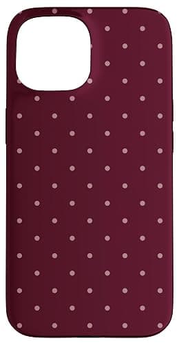 Mocha Cherry Polka Dots Summer Coquette Maroon Red Aesthetic Case for iPhone 15 - Image 1