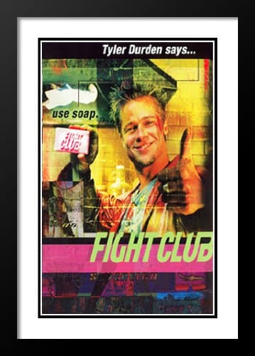 ArtDirect Fight Club 20x26 Framed and Double Matted Movie Poster - Style J - 1999 - Image 1