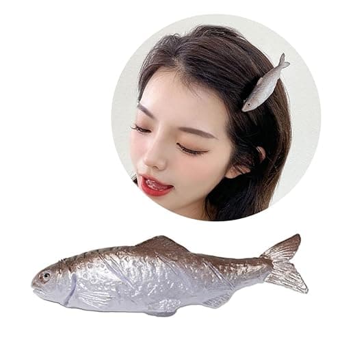 XIAHIOPT Realistic Fish Shaped Hair Clip Hairpin for Fun and Fashionable Hairstyles Cute Dried Fish Keychain Keyring Backpack thumbnail 2