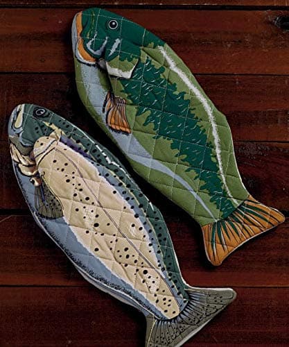DII Lakehouse Collection Fish Oven Mitt, 16x6 inches (Multicolor) - Image 1