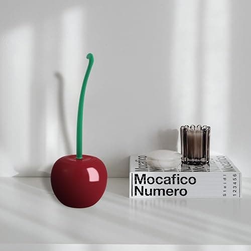 Cherry Toilet Brush, Cute Toilet Bowl Cleaners Brush and Holder Set, Unique Fruit Bathroom Decor Supplies and Fun Bathroom Accessories. thumbnail 6