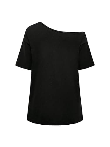 RoseSeek Women's Graphic Tees Grunge Shirts Y2K Clothes Off Shoulder Tops | Baggy Gothic Clothes, Oversized Affliction Shirt, Concert Outfits, Summer Going Out Tops thumbnail 5
