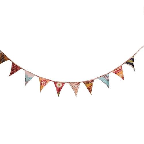 Creative Co-Op Vintage Kantha Quilt Garland - Image 1