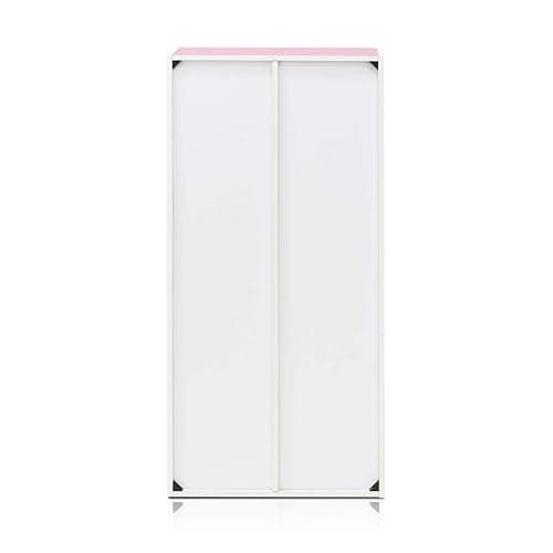 Furinno LUDER Book Shelf, 7-Cube Bookshelf, Bookcase, 9.4 x 19.5 x 41.7, for Living Room, Bedroom, Home Office, White/Pink thumbnail 6