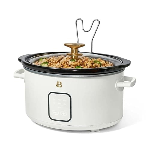 Beautiful 4-Quart Slow Cooker with Touch-Activated Display, Programmable Digital Controls, Removable Non-Stick Pot, Keep Warm Function, by Drew Barrymore (White Icing) thumbnail 3