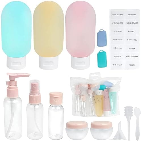 ZTMY Travel Bottles Set for Toiletries,15PCS Travel Accessories Leakproof Squeezable Travel Bottles Refillable Containers Kit Empty Containers with Bags for Cosmetic Shampoo Lotion Liquids - Image 1