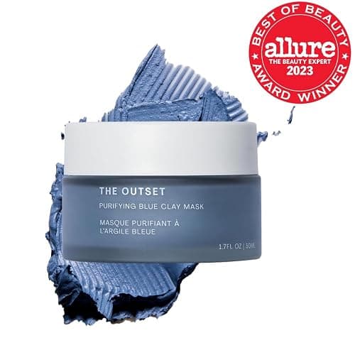 The Outset Purifying Blue Clay Mask - Gentle Fragrance Free Non-Drying Detox - Hydrating, Clarifying for Blackheads and Pores - Clean, Vegan, Gluten Free - All Skin Types, Sensitive Skin - 1.7 fl oz thumbnail 2
