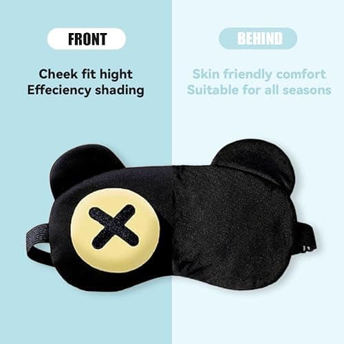 2PCS Cute Eye Mask for Sleeping - Soft Lightweight Eye Cover with Adjustable Strap, Funny Sleep Mask, Eyeshade Covers, Sleeping Mask for Women Men Travel Nap Blindfold Game thumbnail 5