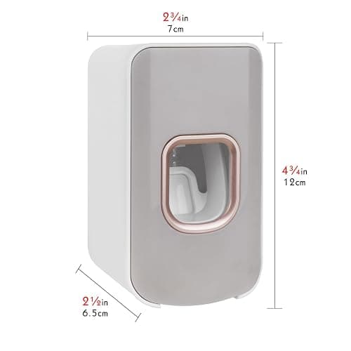 2 Slot Toothbrush Holder and Toothpaste Dispenser Wall Mounted, Automatic Toothpaste Squeezer, 2 in 1 Tooth Brush Toothpaste Organizer for Shower (Light Grey) - Light Grey - 1 thumbnail 2