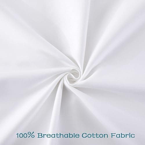 LOSAFEFE 100% Cotton Zippered Pillow Cases Standard Size Set of 2, Super Soft & Breathable Pillow Protectors with Zipper, White Pillow Case Covers 20x26 Inches thumbnail 4