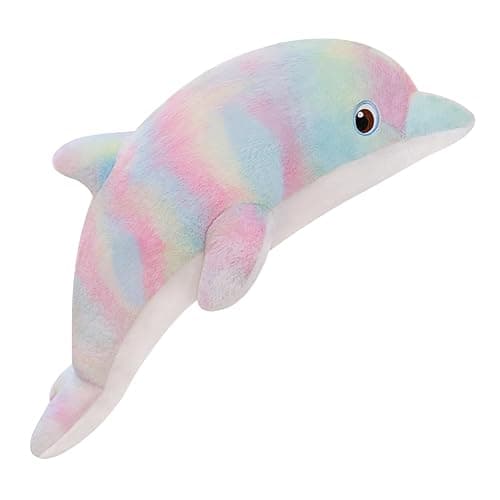 LVPU Dolphin Stuffed Animals Plush Pillows Soft Sea Animal Plush Dolls Stuffed Animal Plushies (Pinkish Yellow-39 Inches) - Image 1