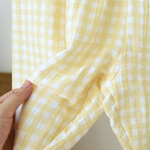 Womens Gingham Pajama Set Cotton Cute Pj Set Color Block Shirts 2 Piece Bridal Sleepwear Plaid Lounge Set thumbnail 7
