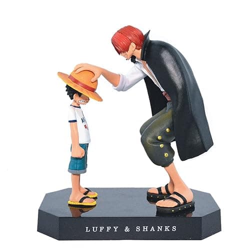 ZKTSRY Anime One Piece Shanks Touching Luffy Figures Anime Action FigureFigures Model, Cake Topper Birthday Cake Decoration Theme Doll Figure - Image 1