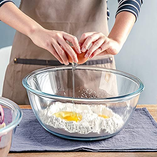 M MCIRCO Glass Mixing Bowls with Lids, 4 Packs Glass Bowl Set, Nesting Bowls for Meal Prep, Food Storage, Glass bowl For Cooking, Baking, BPA-Free, 0.8/1.7/1.6/2.9/4.8 Qt - 4pcs thumbnail 2