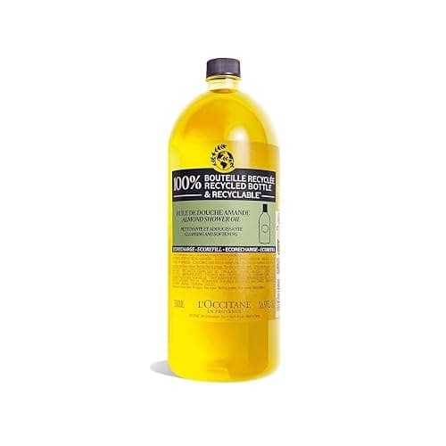 L'OCCITANE Cleansing & Softening Almond Shower Oil, Body Wash & Shaving Base Purifies & Smooths Without Drying Skin, Milky Lather, Nourishing Skincare - Image 1