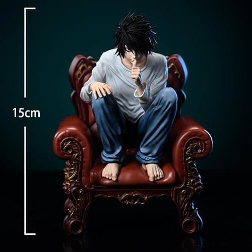 MABAIUDE Anime Figure L and Misa Amane Figure, Sitting on Sofa Edition L Amane Misa Figurine Sculpture Collectible Desktop Decoration Fans Birthday Gifts thumbnail 4
