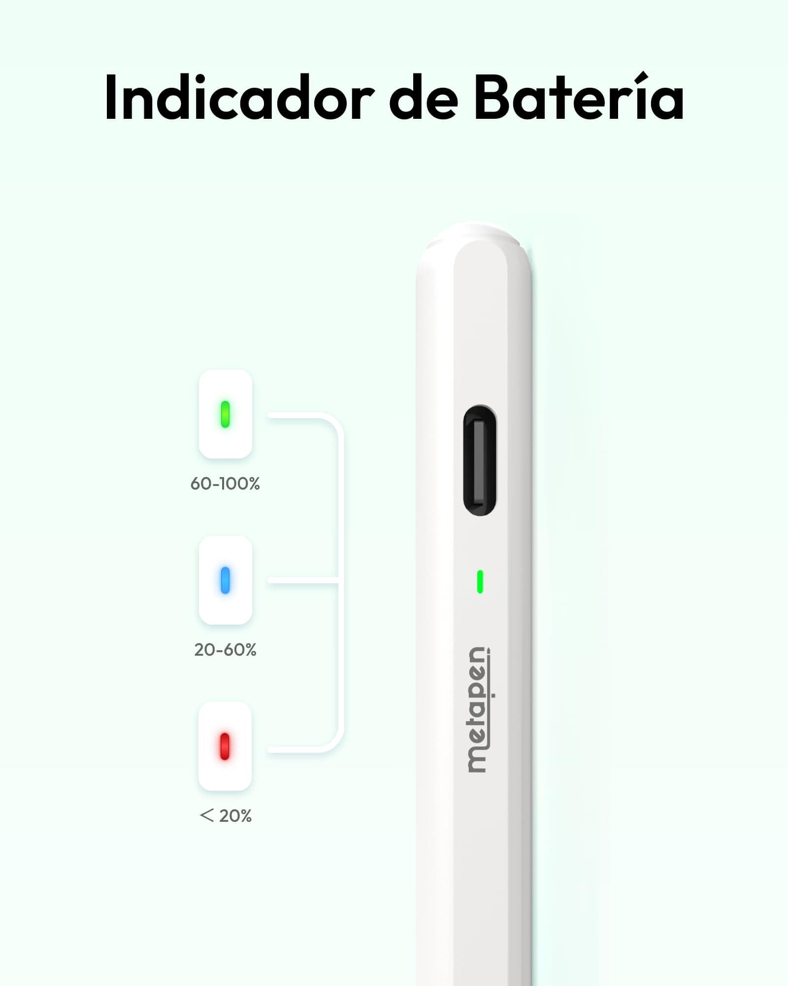 metapen Air8 Lápiz para Apple iPad 2018+, Carga 10 Min Más Rápida con USB-C thumbnail 8