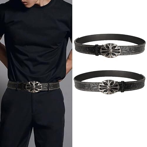 TYHOTULY Y2k Belt for Women Men Punk Alt Emo Gothic Grunge Clothes Accessories Vintage Western Cowboy Cowgirl Studded Belt thumbnail 6