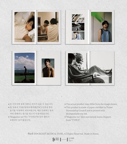 BTS V [ TYPE 1 : KIM TAE HYUNG ] Photobook + Magazine Ver Set (via DHL Express) KIM TAEHYUNG thumbnail 8