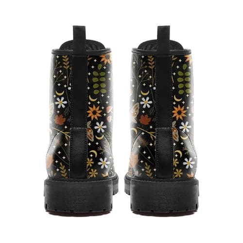 AWSOLE Fashion Ankle Boots For Men Women Floral Mushroom Star Trendy Lace Up Unisex Booties Combat Trendy Street Wear Boots thumbnail 5