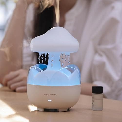 Cenroelon Rain Cloud Humidifier Water Drip Humidifier with Remote Oil Diffusers Lamp Mushroom Humidifier for Bedroom US Plug thumbnail 8