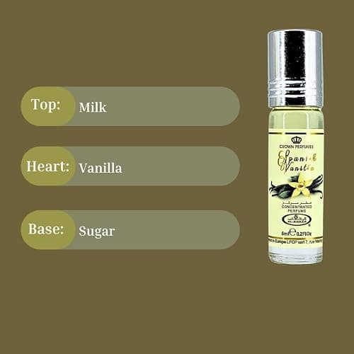 Al-Rehab Spanish Vanilla Perfume Oil 6ML (0.2 Oz) - Arabian Oils For Women - Long Lasting Concentrated Oil - A Luxurious Soft & Sweet Women's Fragrance For An Elegant Touch thumbnail 5
