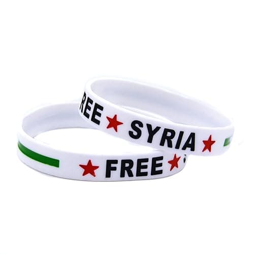 ZENRUIMING 6 Free Syrian Flag Bracelets, Men's and Women's Silicone Ornaments, Sports Bracelets thumbnail 8