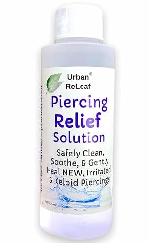Urban ReLeaf PIERCING RELIEF Solution ! Safely Clean, Soothe & Gently Calm New, Irritated and Bumpy Piercings. 100% Natural Sea Salt, Tea Tree, Rosemary - Image 1