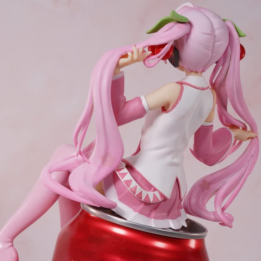 Anime Pink Miku Action Figures 15cm Seated Pose Anime Figures Statue Miku Noodle Stopper Collection Desktop Decoration Birthday Gift thumbnail 5