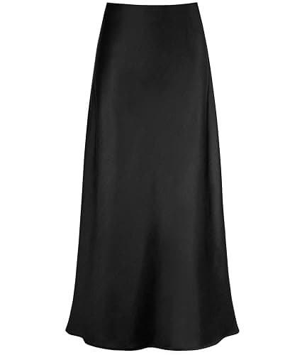 Women's Satin Maxi Skirt High Waisted Elastic Waistband Silk A-Line Casual Party Leopard Print Long Skirts for Women thumbnail 5