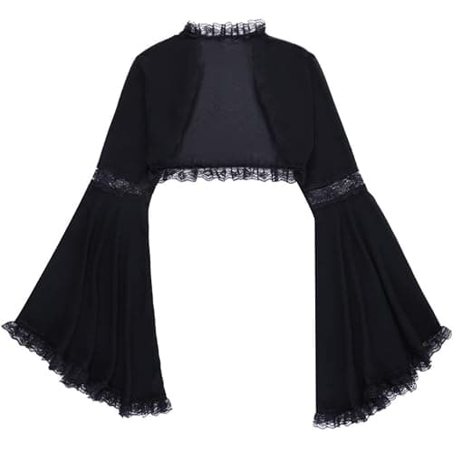Women Goth Tops Punk Cover Ups Mesh Crop Top See Through Sexy Long Sleeve Blouse Y2k Black Rave Outfit Festival - Image 1